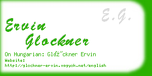 ervin glockner business card